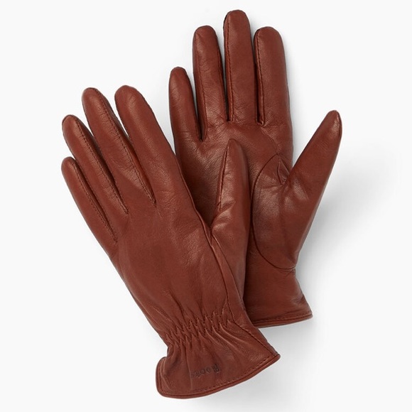 Roots genuine leather gloves Tan Brown US S - Picture 4 of 7